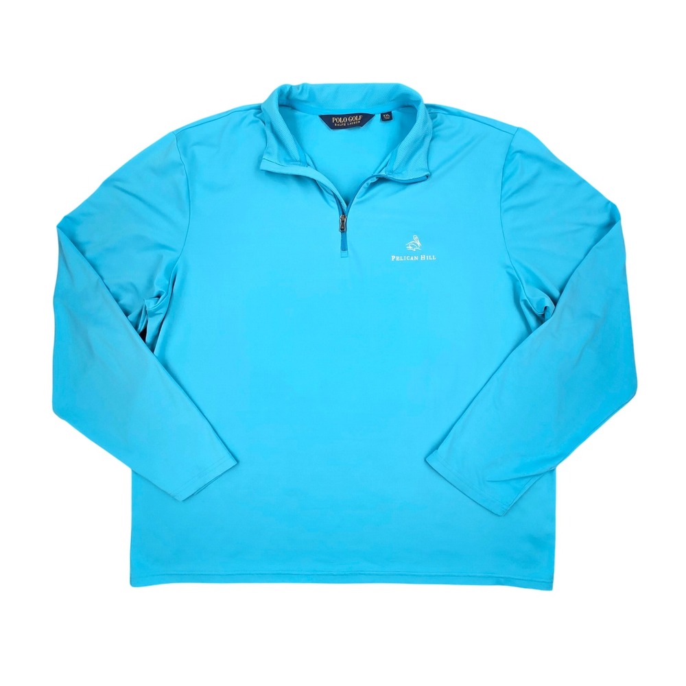 Polo Golf Ralph Lauren Pelican Hill Quarter Zip Pullover Blue Mens XXL